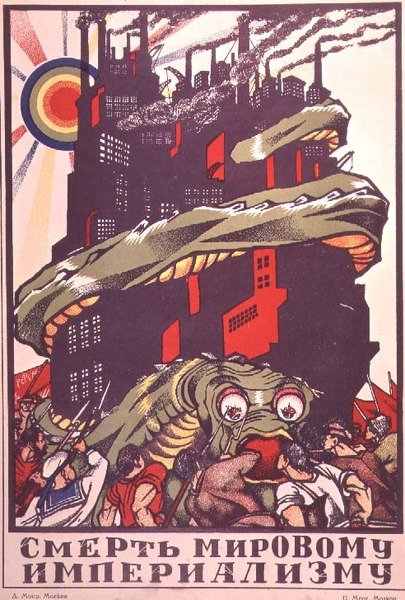 Poster raffigurante un mostro avvolto intorno a una città, da 