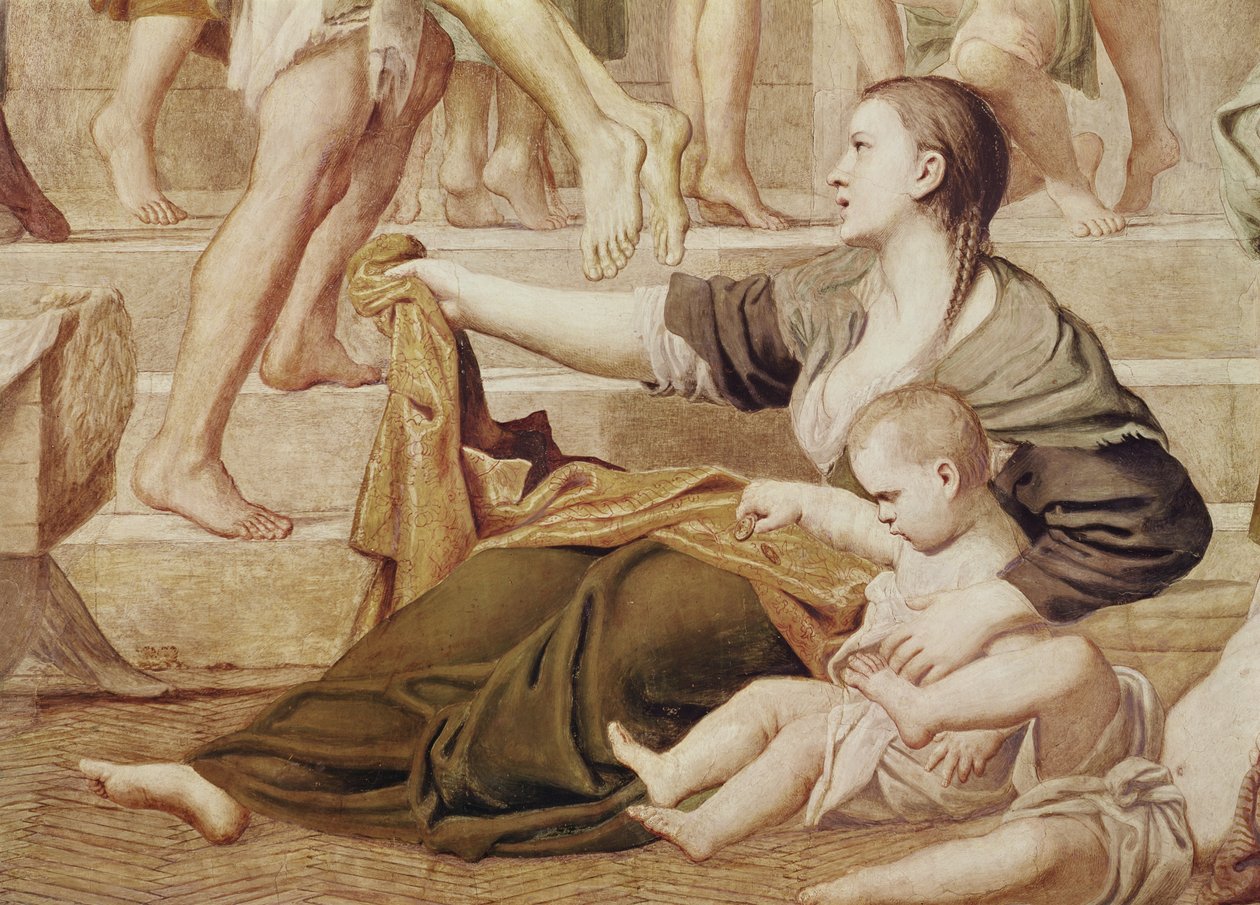 (dettaglio) di Santa Cecilia che distribuisce elemosine c.1612-15 da Domenichino