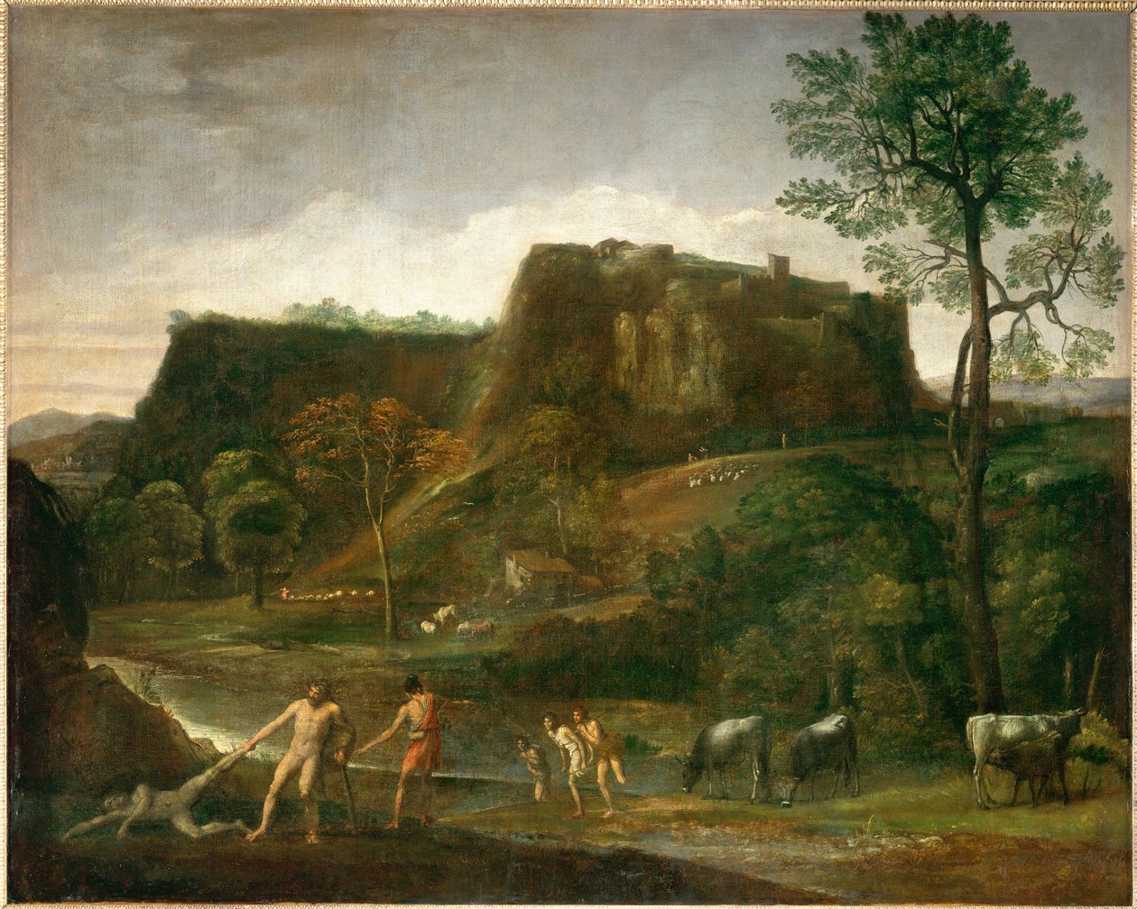 Ercole trascina Caco dalla sua caverna ... da Domenichino (1581 1641)