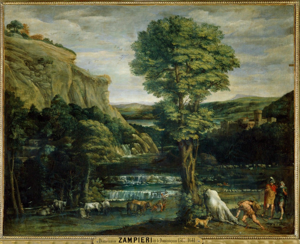 Paysage avec Hercule combattant Achelaos change en toreau - Paesaggio con Ercole che combatte Achelaos trasformato in toro ... da Domenichino (1581 1641)