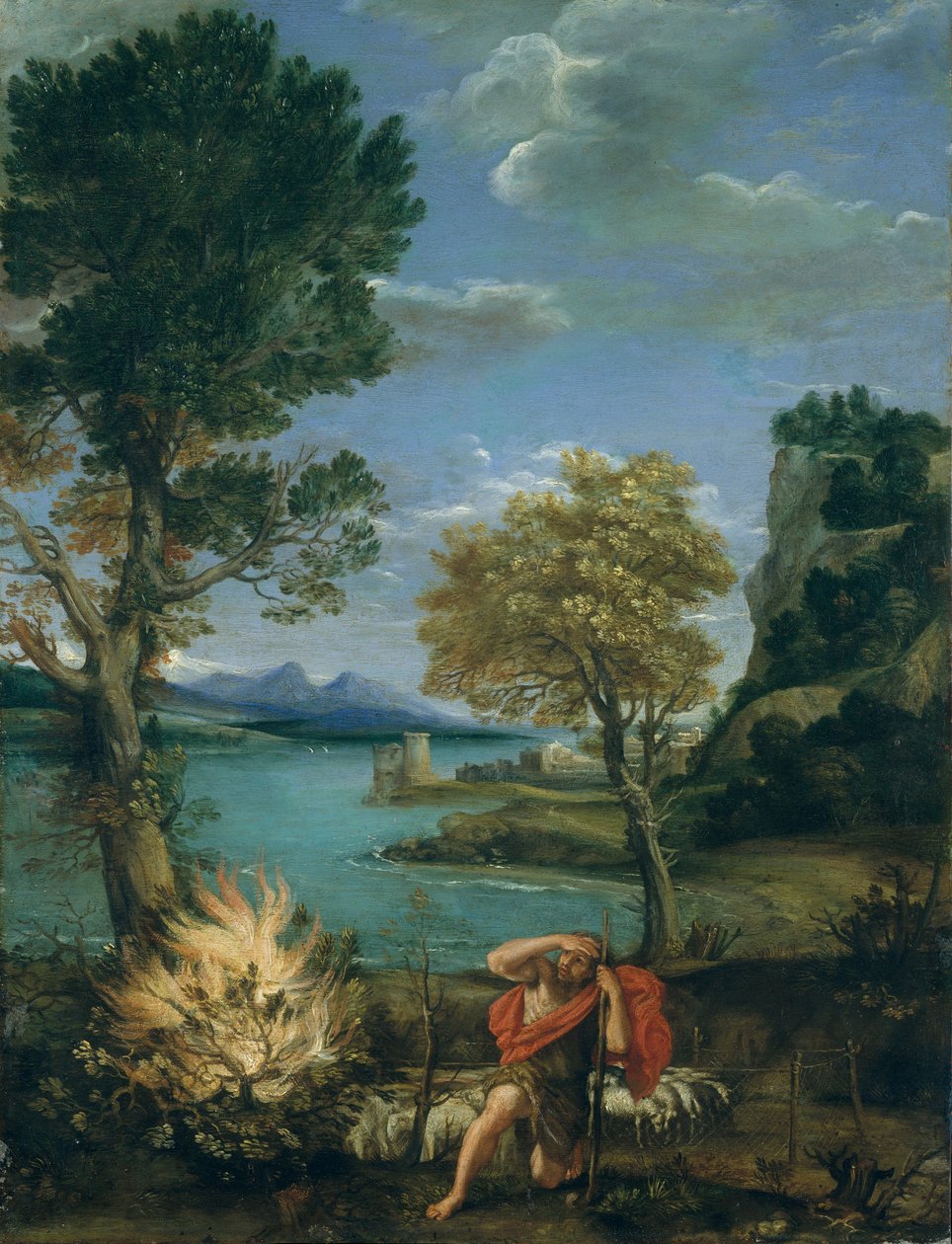 Paesaggio con Mosè e il roveto ardente da Domenichino