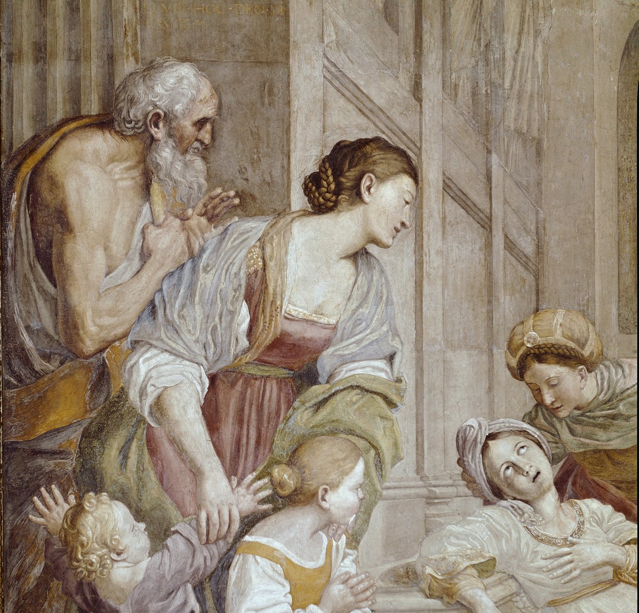 Storia di Santa Cecilia: Morte di Santa Cecilia, (dettaglio) da Domenichino