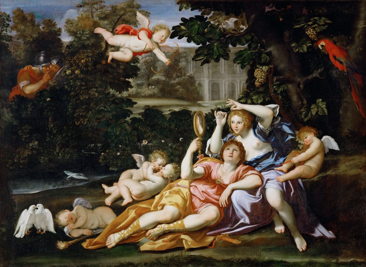 Rinaldo presenta uno specchio ad Armida da Domenichino