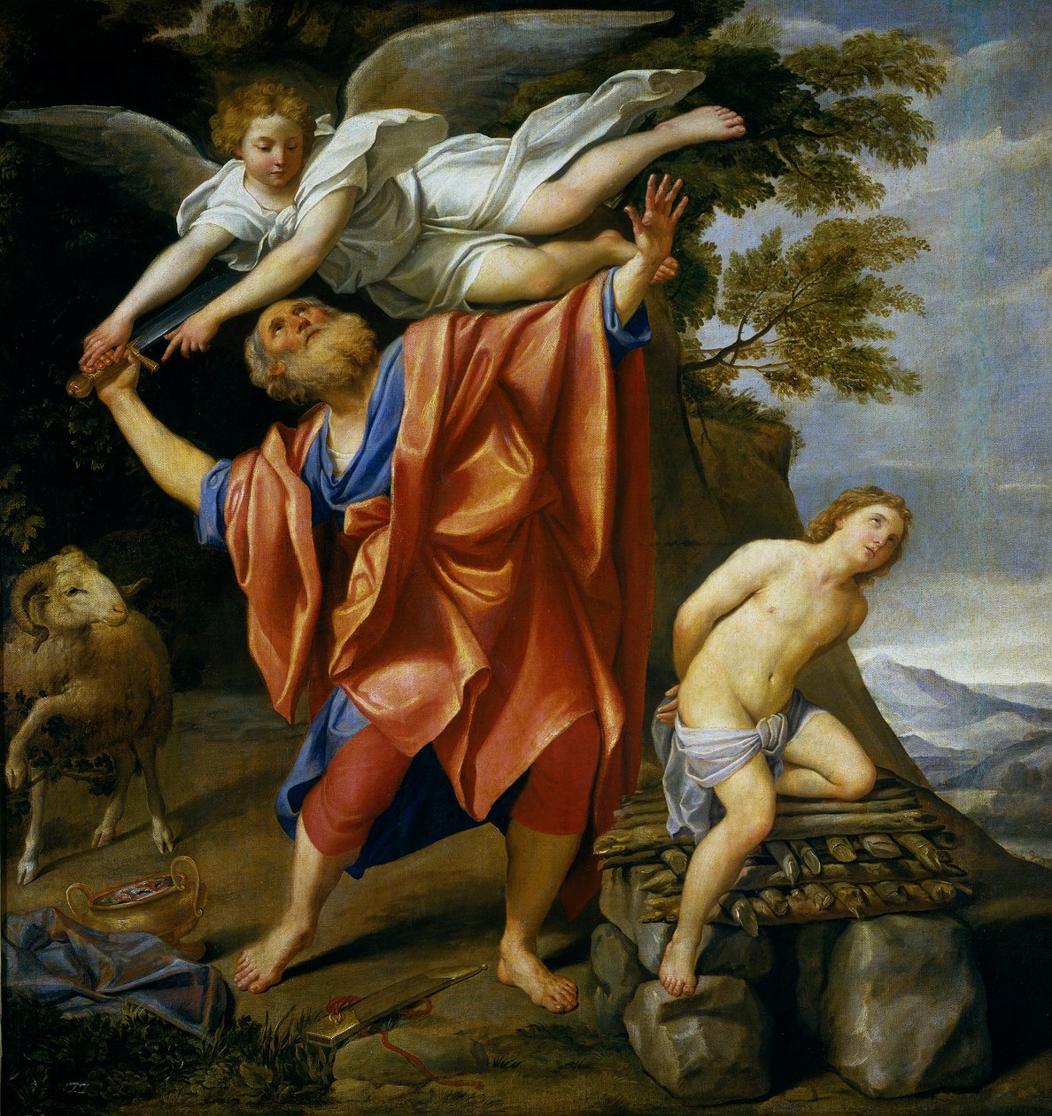 Spagnolo:  Il sacrificio di Isacco Il sacrificio di Abramo da Domenichino