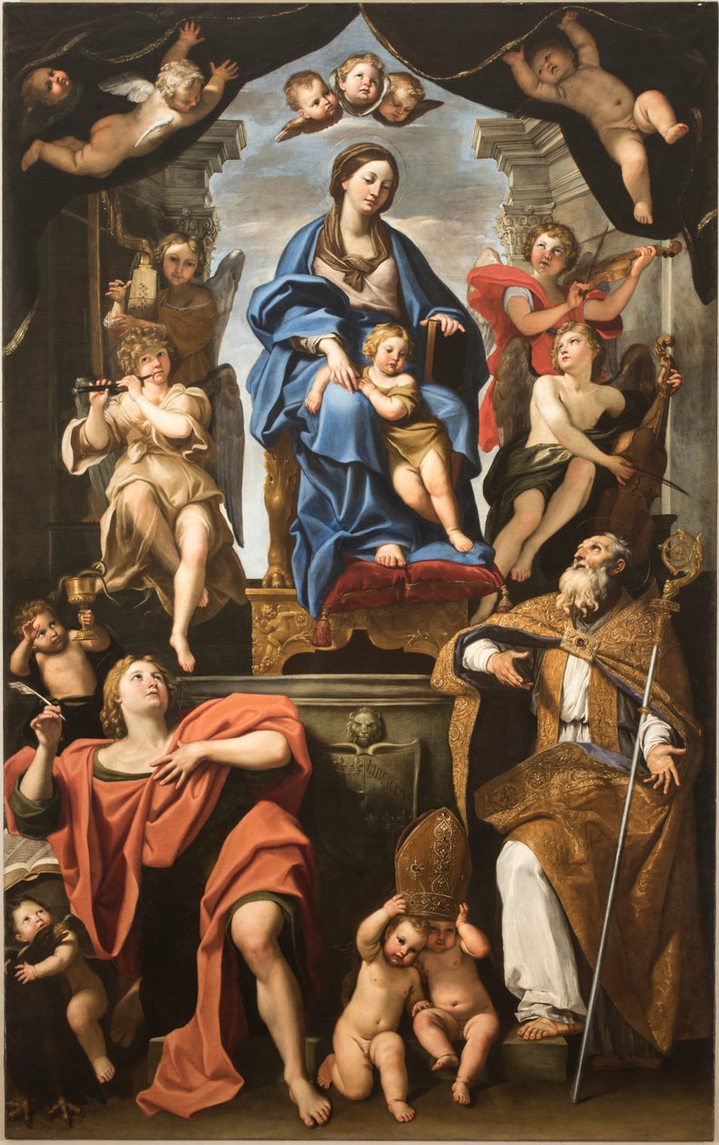 Vergine e Bambino con i santi Petronio e Giovanni Evangelista da Domenichino