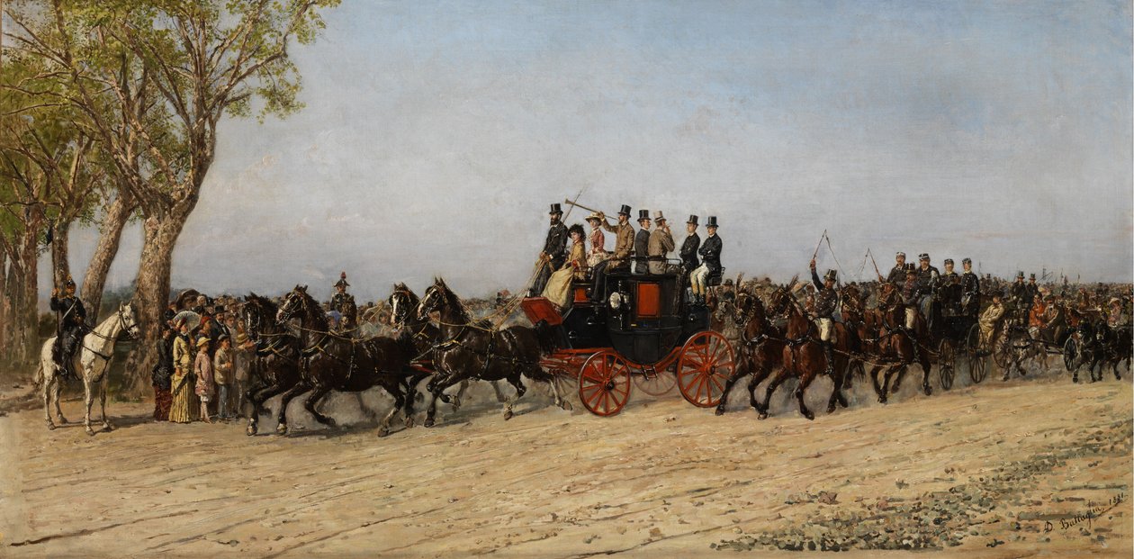Le due figlie del sovrano sulla carrozza da Domenico Battaglia