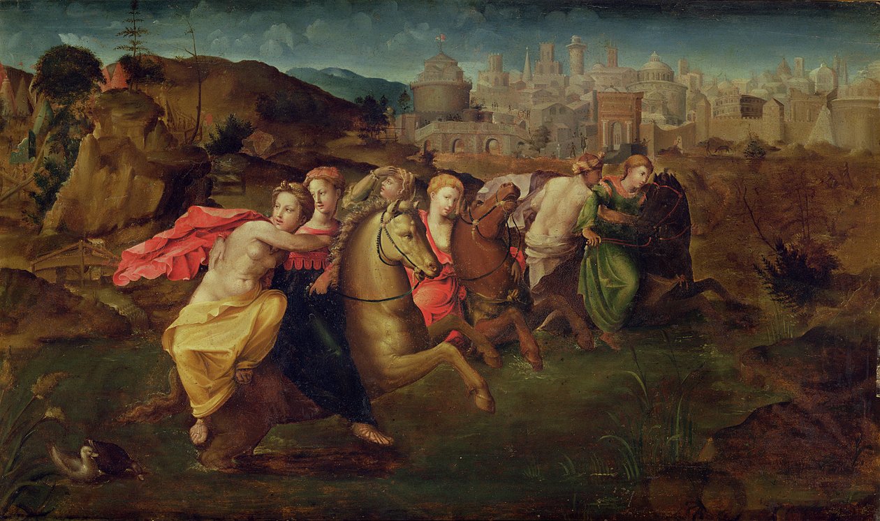 Clelia e le Vergini in fuga dal Campo di Porsenna, c.1530-35 da Domenico di Pace Beccafumi  