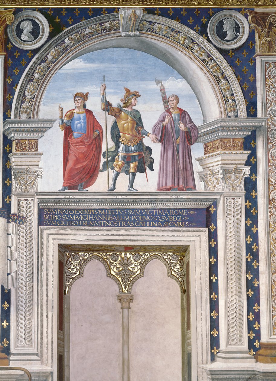 Decio Mure, Scipione (c.235-183 a.C.) e Cicerone (106-43 a.C.) (dettaglio) da Domenico Ghirlandaio