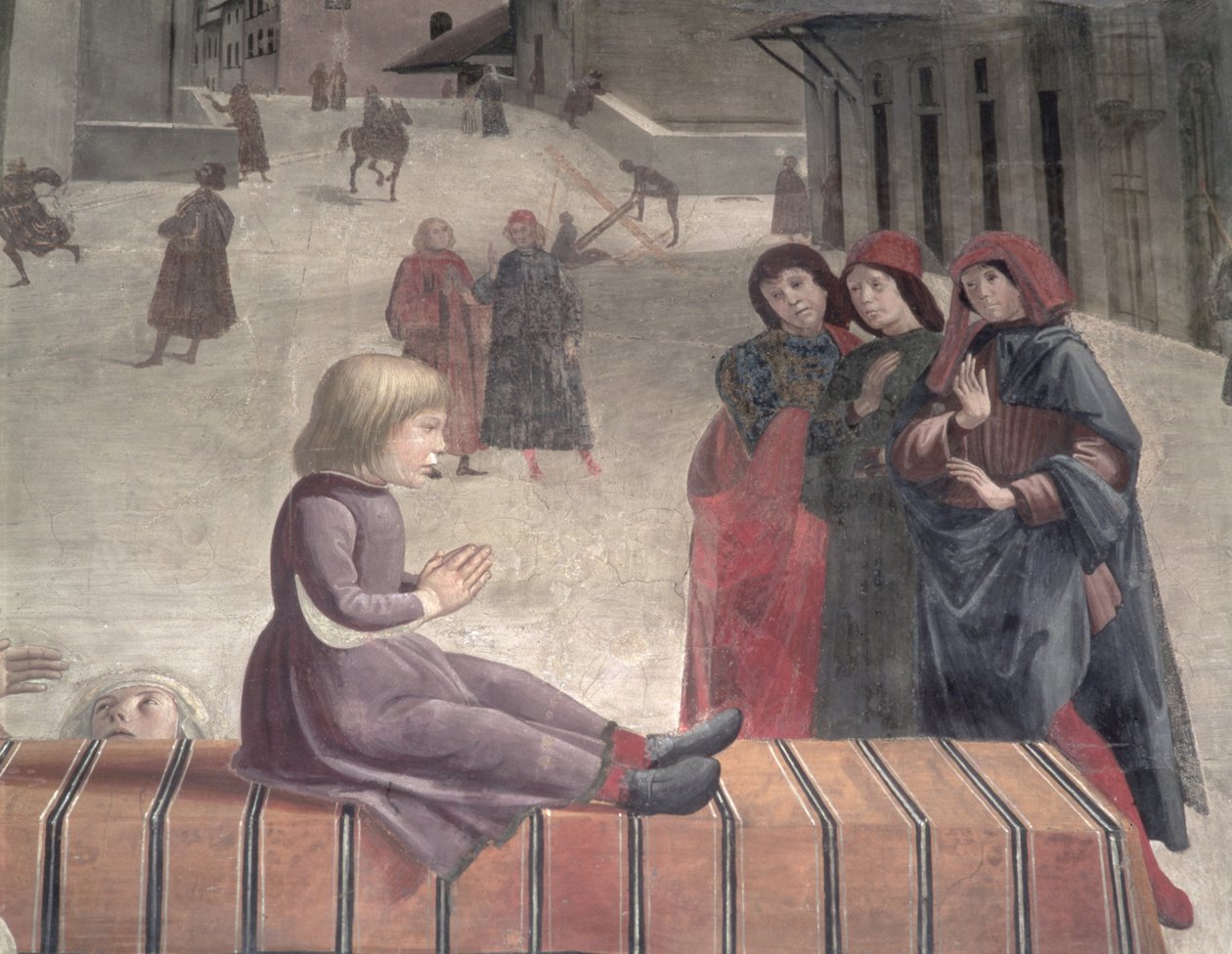 Il Miracolo del Bambino Resuscitato, Cappella Sassetti (dettaglio) da Domenico Ghirlandaio