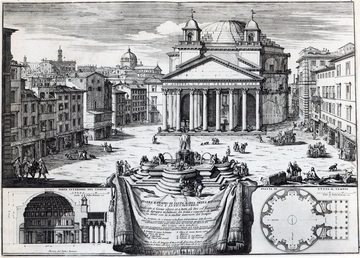 Piazza della Rotonda con vista del Pantheon da Domenico de