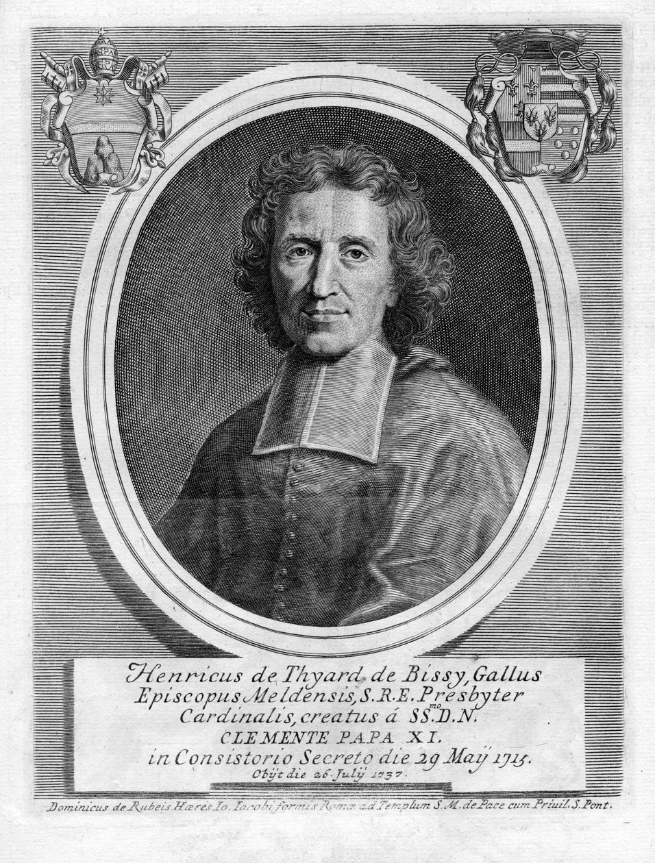 Ritratto inciso da Domenico de Rossi