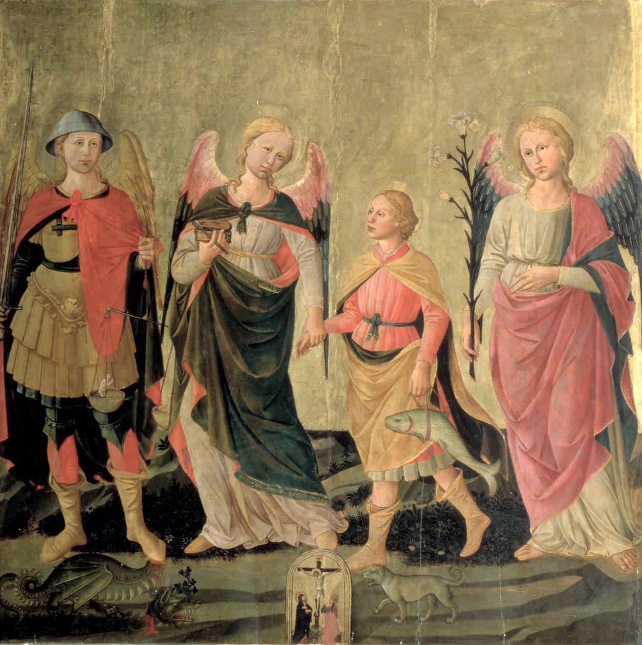 I tre arcangeli e Tobia da Domenico di Michelino