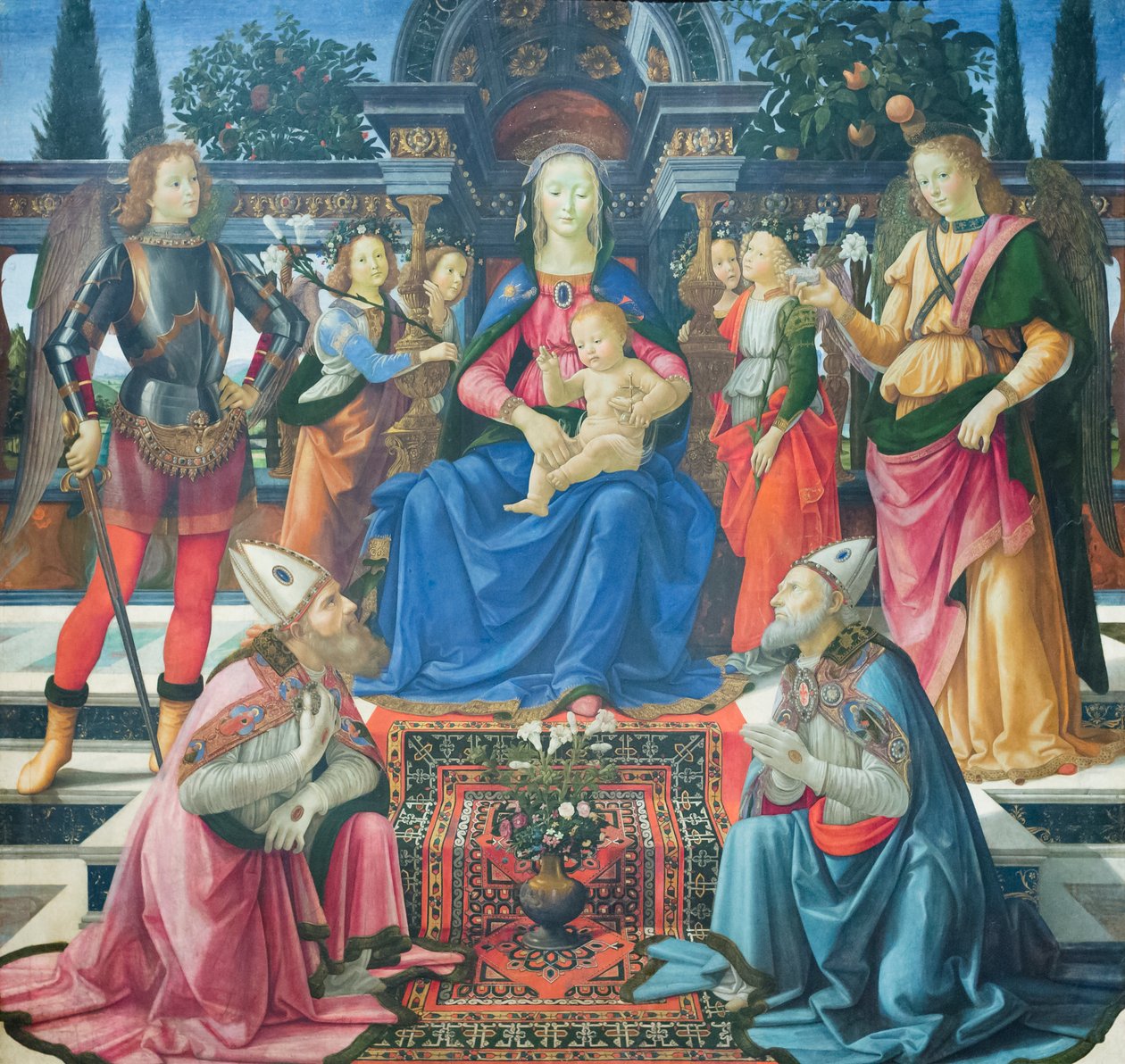 Madonna col Bambino con gli arcangeli e i vescovi santi Giusto e Zenobio da Domenico (1449 94) Ghirlandaio