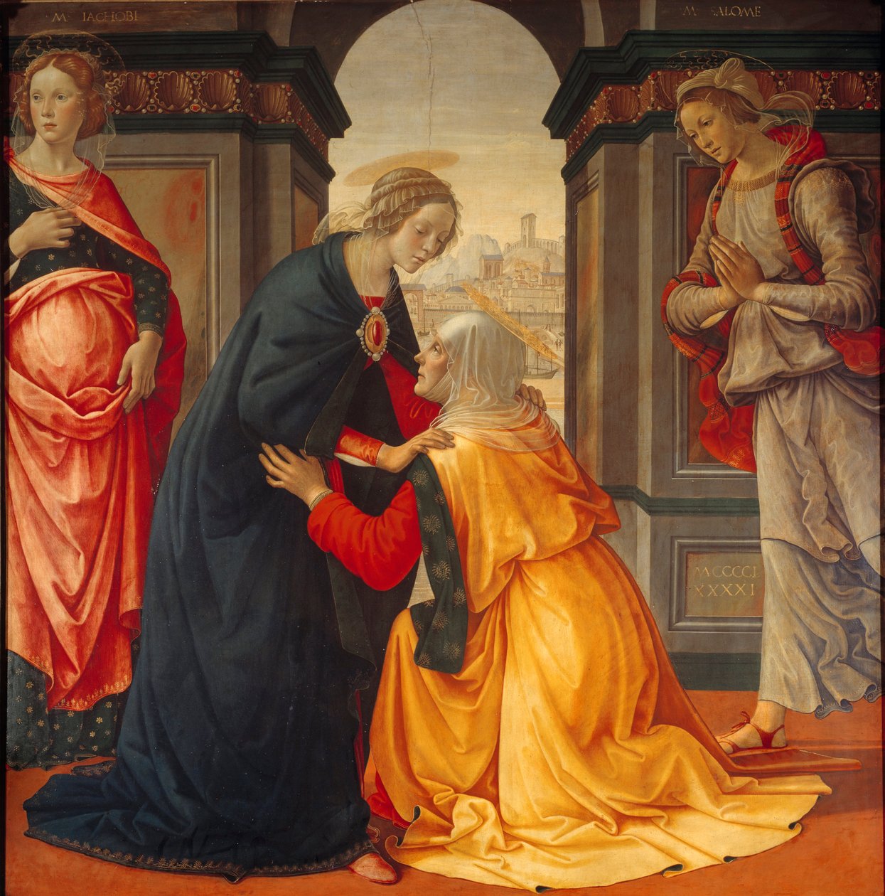 Visitazione: la Vergine Maria visita Elisabetta da Domenico Ghirlandaio