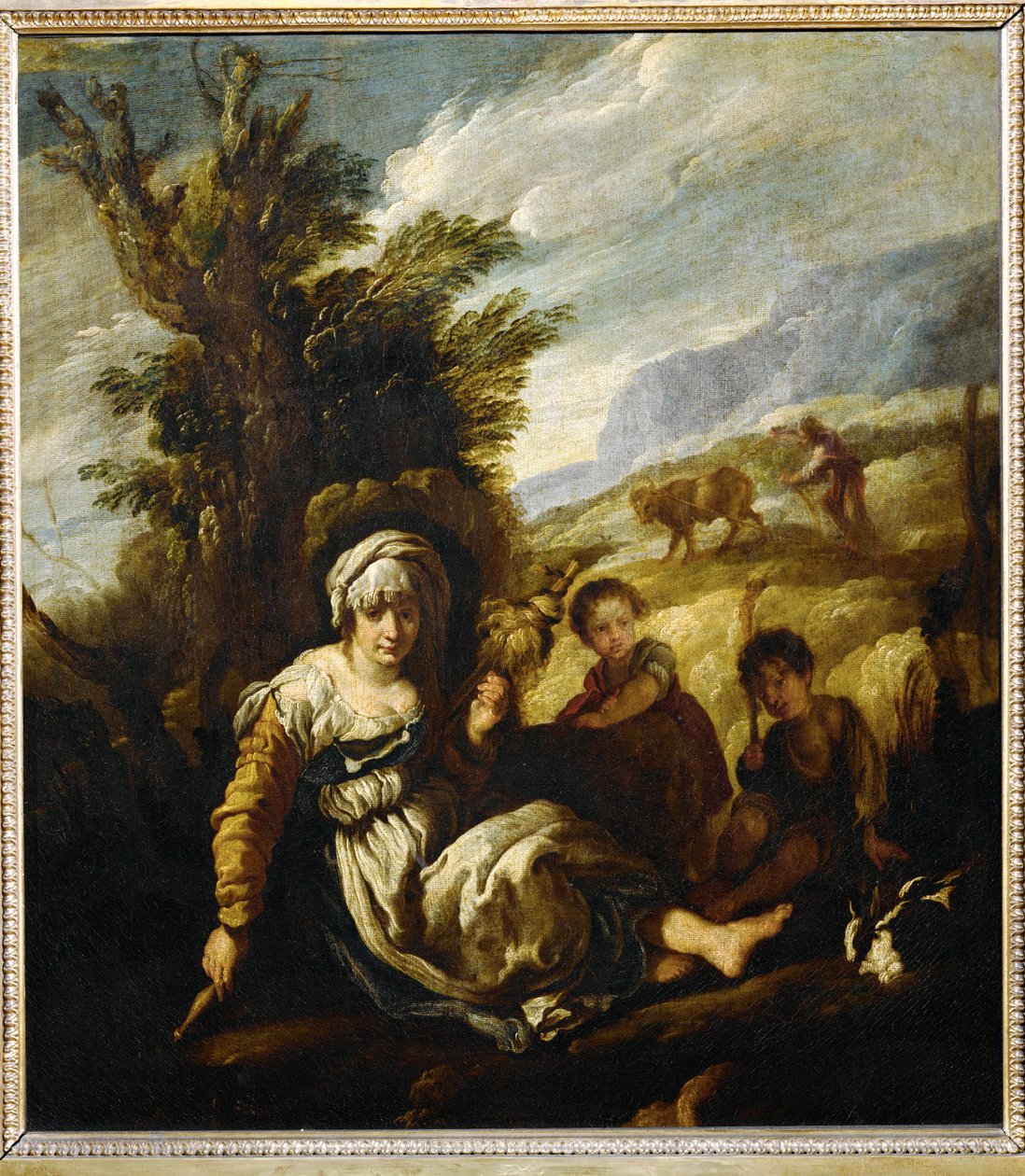 Le premier Age, Eve filant et Adam labourant - Eva che filava, Adamo che arava, chiamato anche Vita di campagna ... da Domenico (after) Fetti