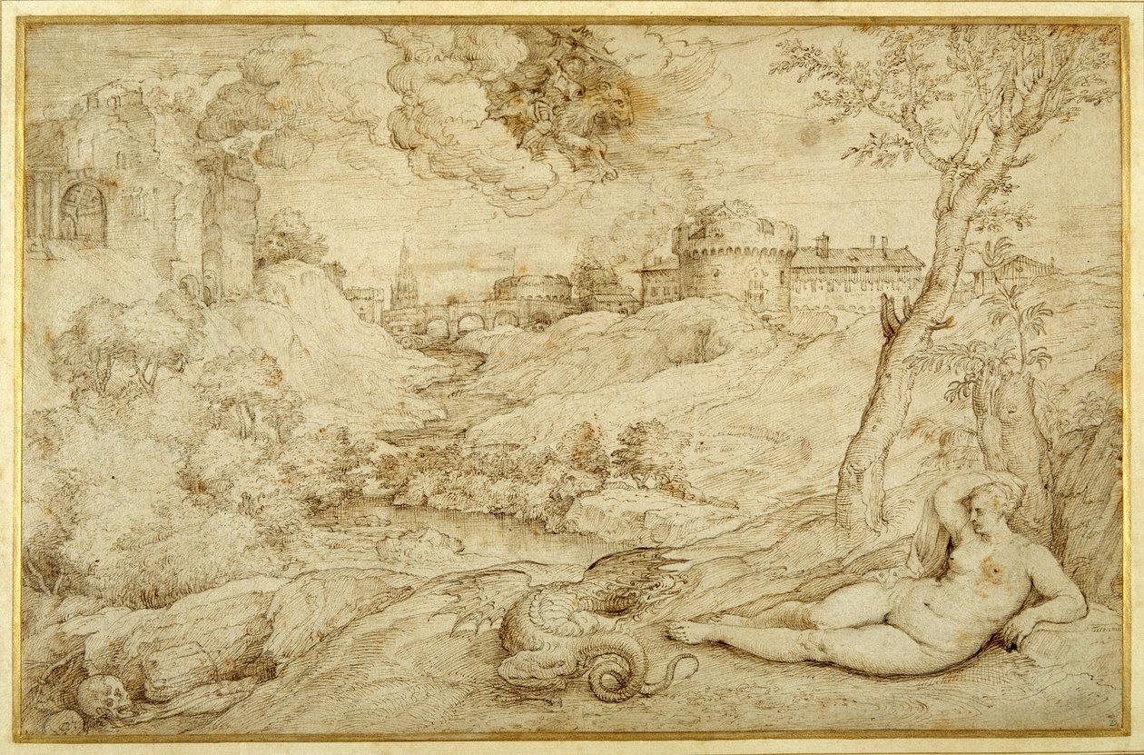 Paesaggio con Ruggero e Angelica, da 