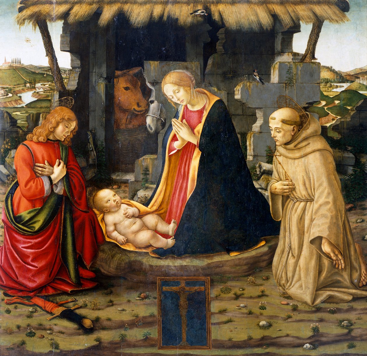 Natività con San Francesco e San Giuliano da Domenico (workshop) Ghirlandaio