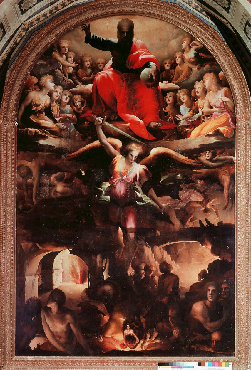 San Michele che caccia gli angeli ribelli da Domenico Beccafumi