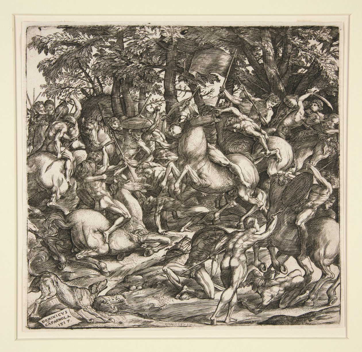 Battaglia degli uomini nudi da Domenico Campagnola