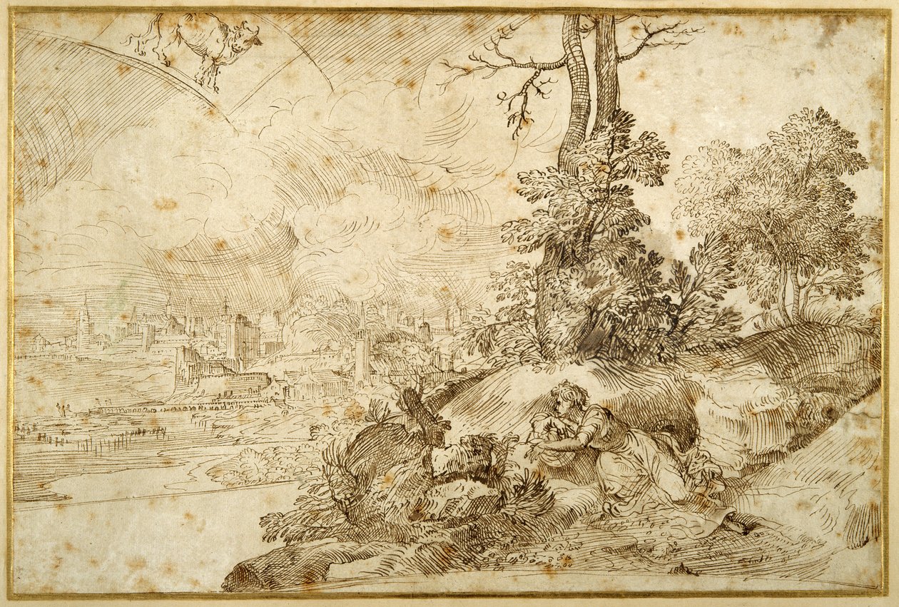 Paesaggio con astrologia da Domenico Campagnola