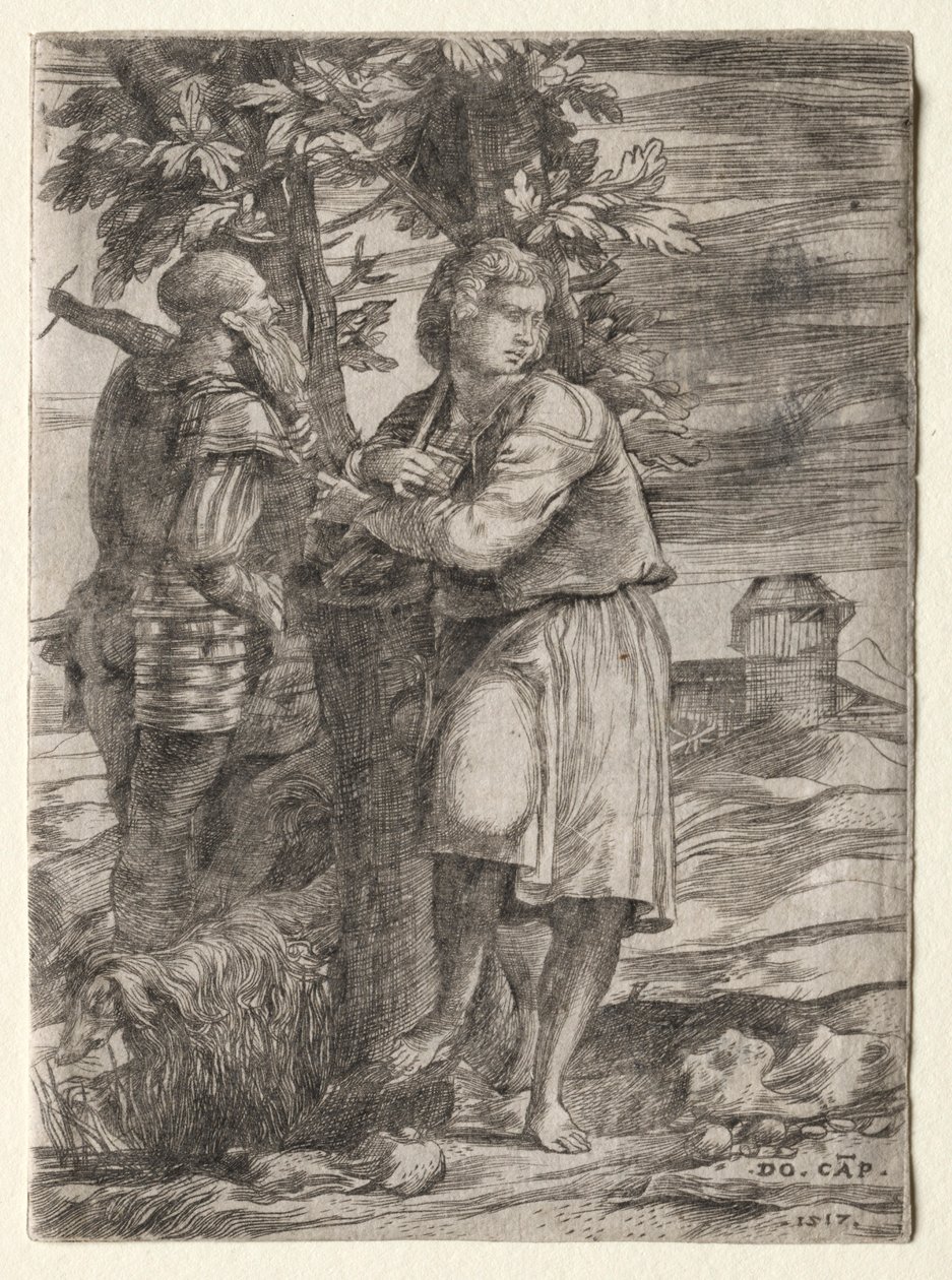 Pastore e vecchio guerriero, 1517 da Domenico Campagnola
