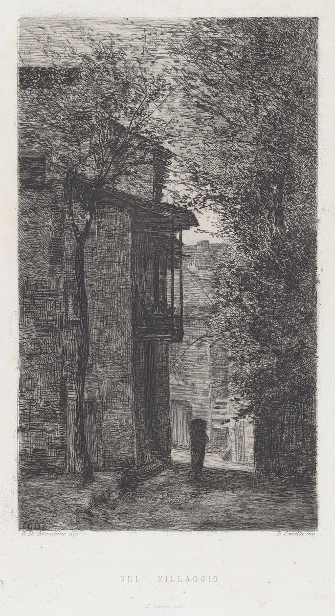 Nel villaggio da Domenico Casella, after Serafin de Avendano
