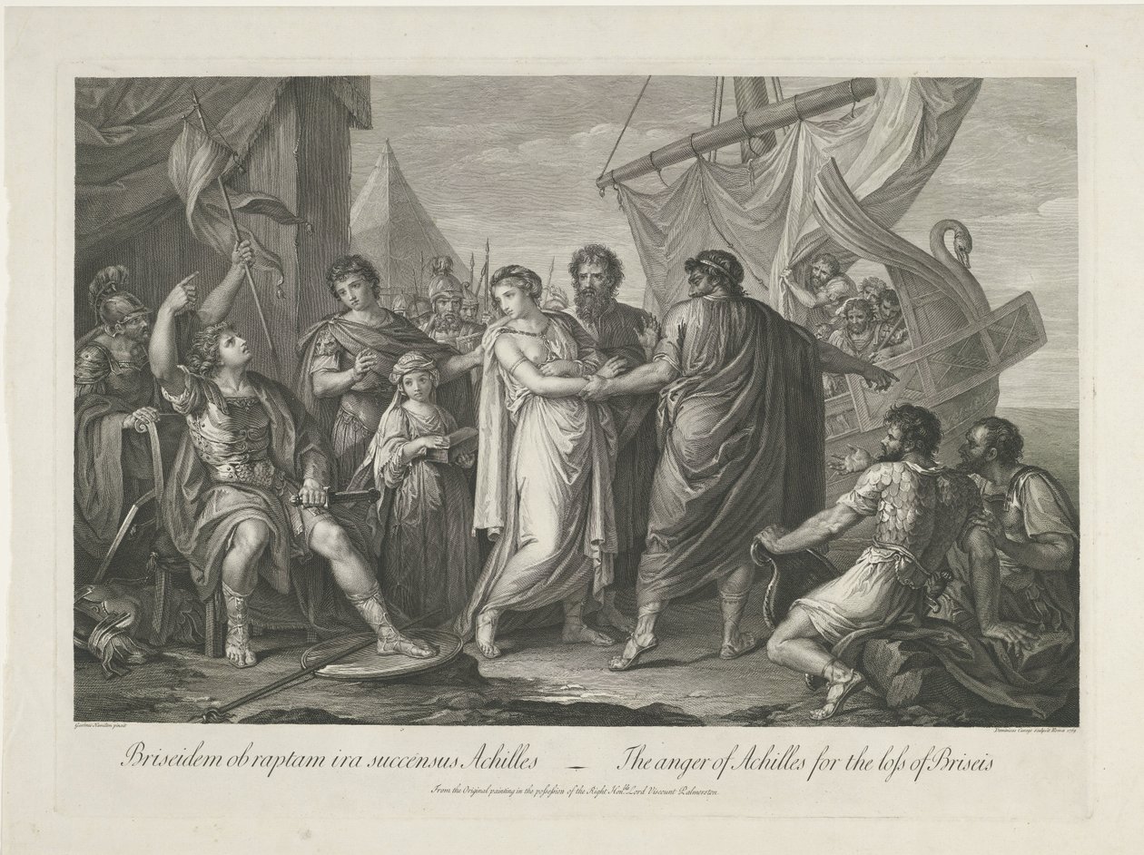 Achille arrabbiato per la perdita di Briseide da Domenico Cunego
