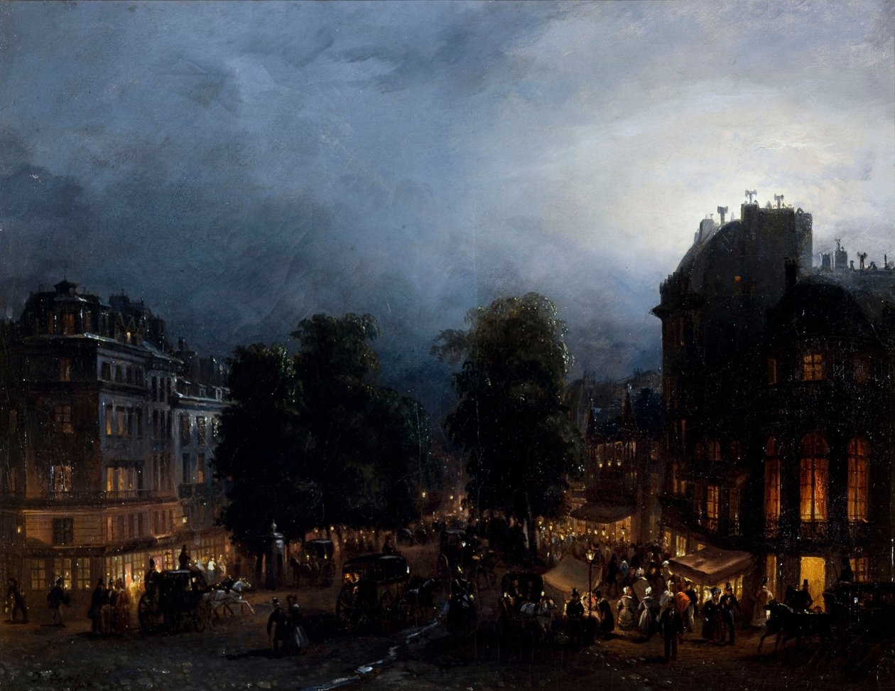 Boulevard des italiens di notte (1835) di Domenico Ferri da Domenico Ferri