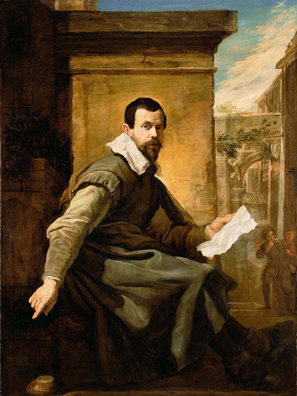 Ritratto di uomo con spartito musicale da Domenico Fetti