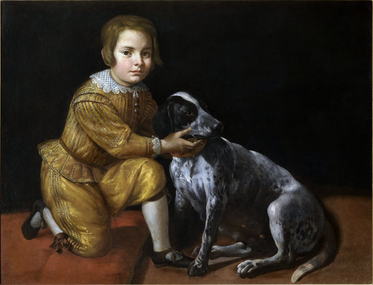 Ritratto di un ragazzo con un cane da Domenico Fiasella