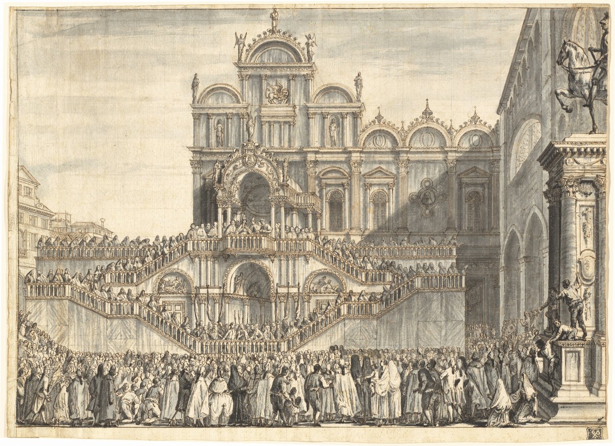 Campo San Zanipolo Decorato per la Visita di Pio VI da Domenico Fossati