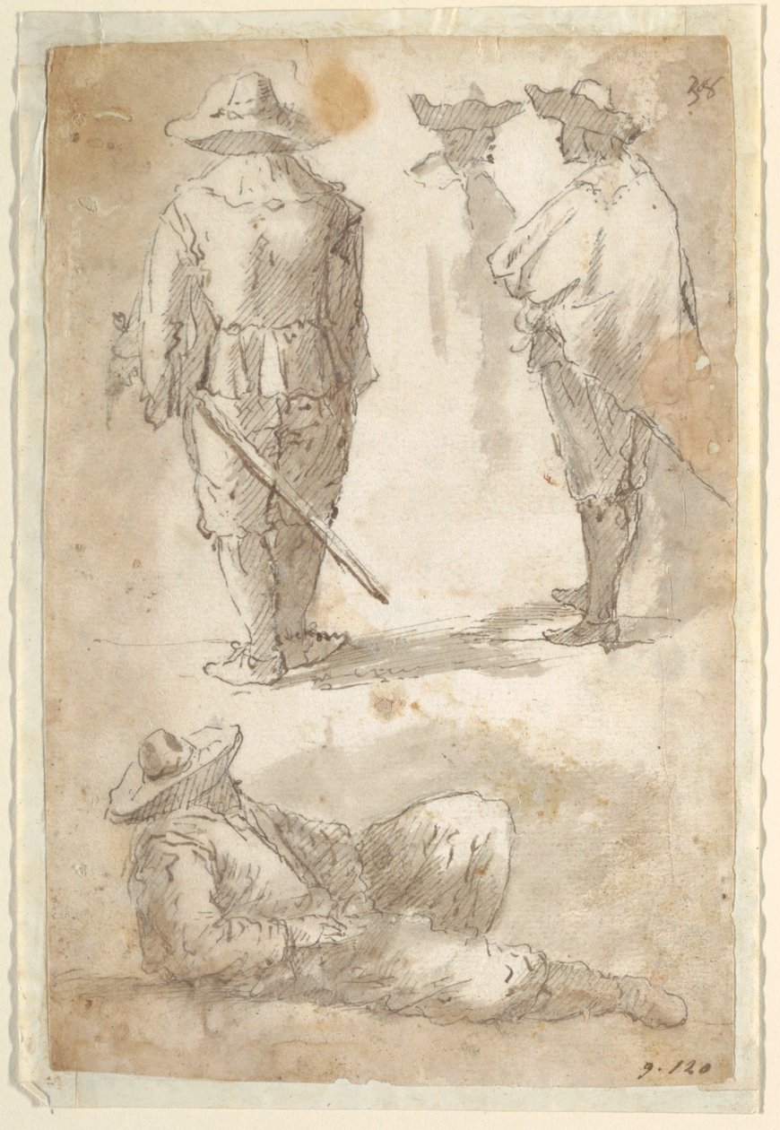 Studi figurativi di soldati da Domenico Gargiulo, called Micco Spadaro