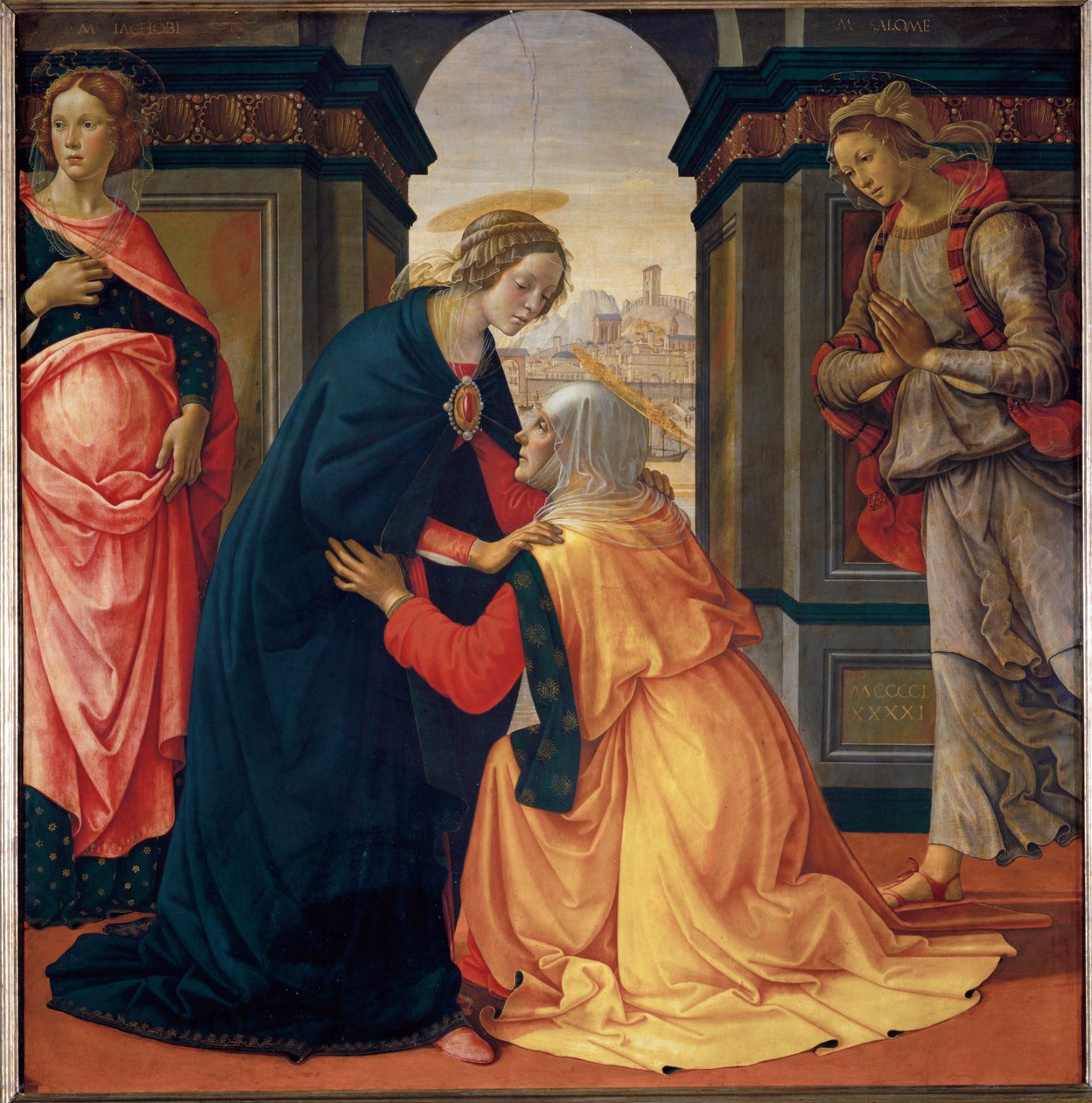 La visita tra Marie-Jacobie e Marie-Salome ... da Domenico Ghirlandaio
