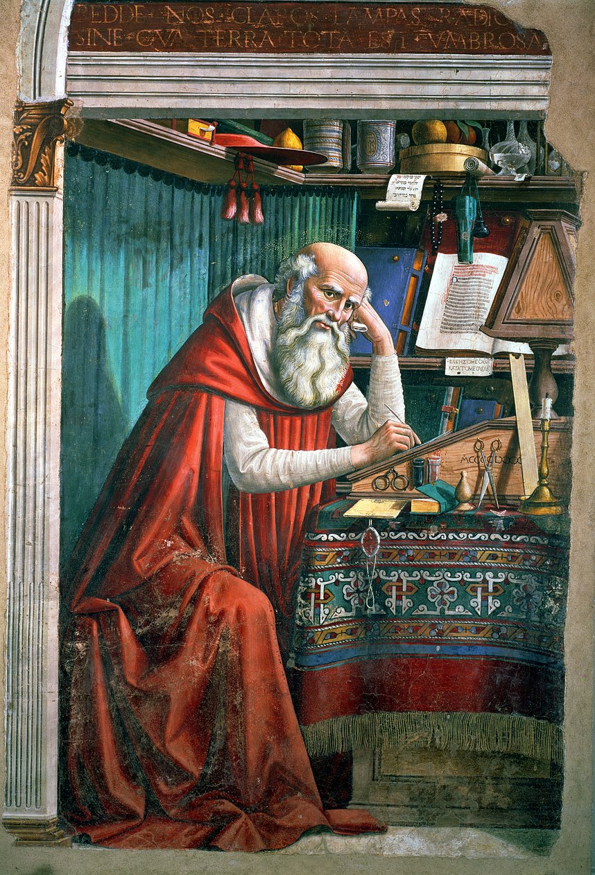 San Girolamo nel suo studio (dettaglio) da Domenico Ghirlandaio