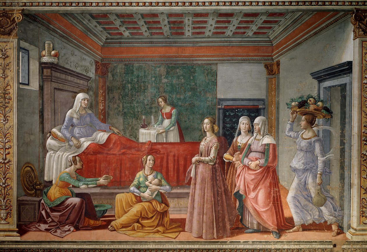 La nascita di San Giovanni Battista da Domenico Ghirlandaio