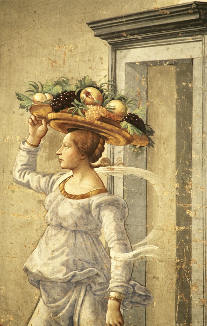Donna che porta frutta, dalla Nascita di San Giovanni Battista da Domenico Ghirlandaio