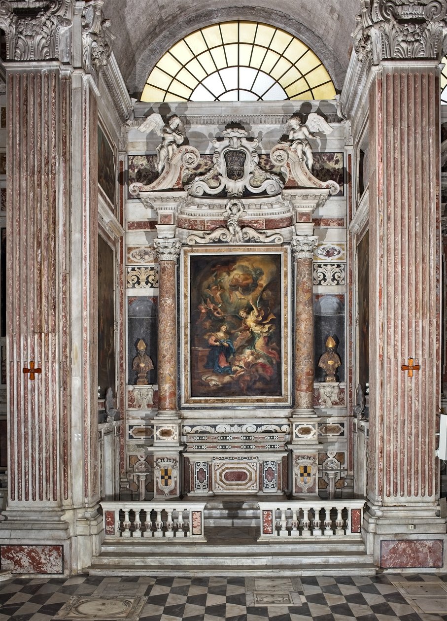 Annunciazione, altare, sesta cappella, c.1679 da Domenico I Piola