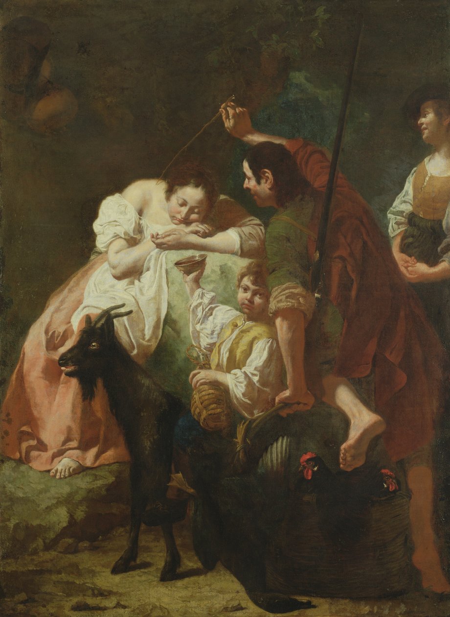 Una pastorella dormiente da Domenico Maggiotto
