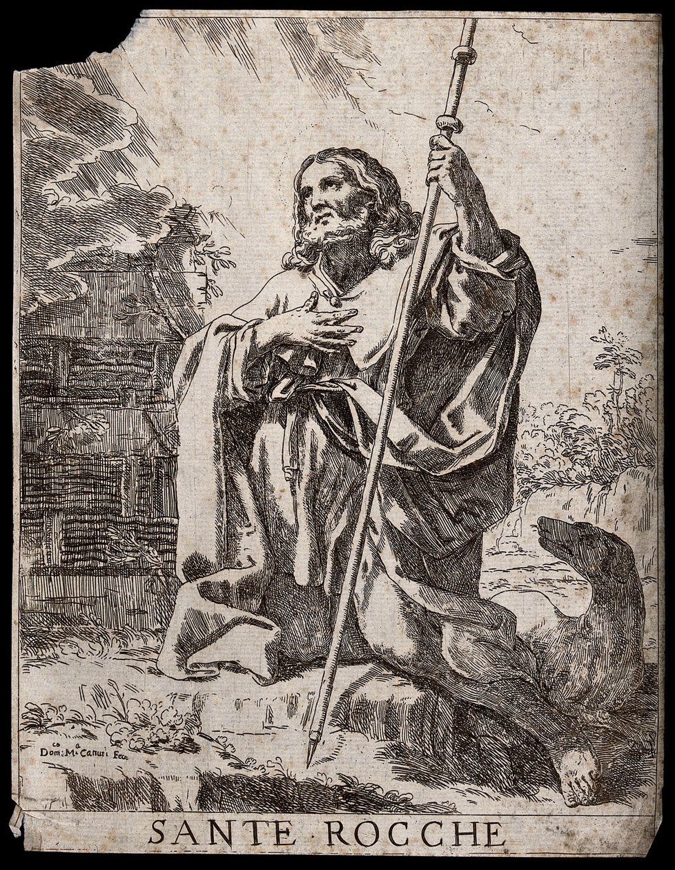 San Rocco. Acquaforte di D. M. Canuti. da Domenico Maria Canuti
