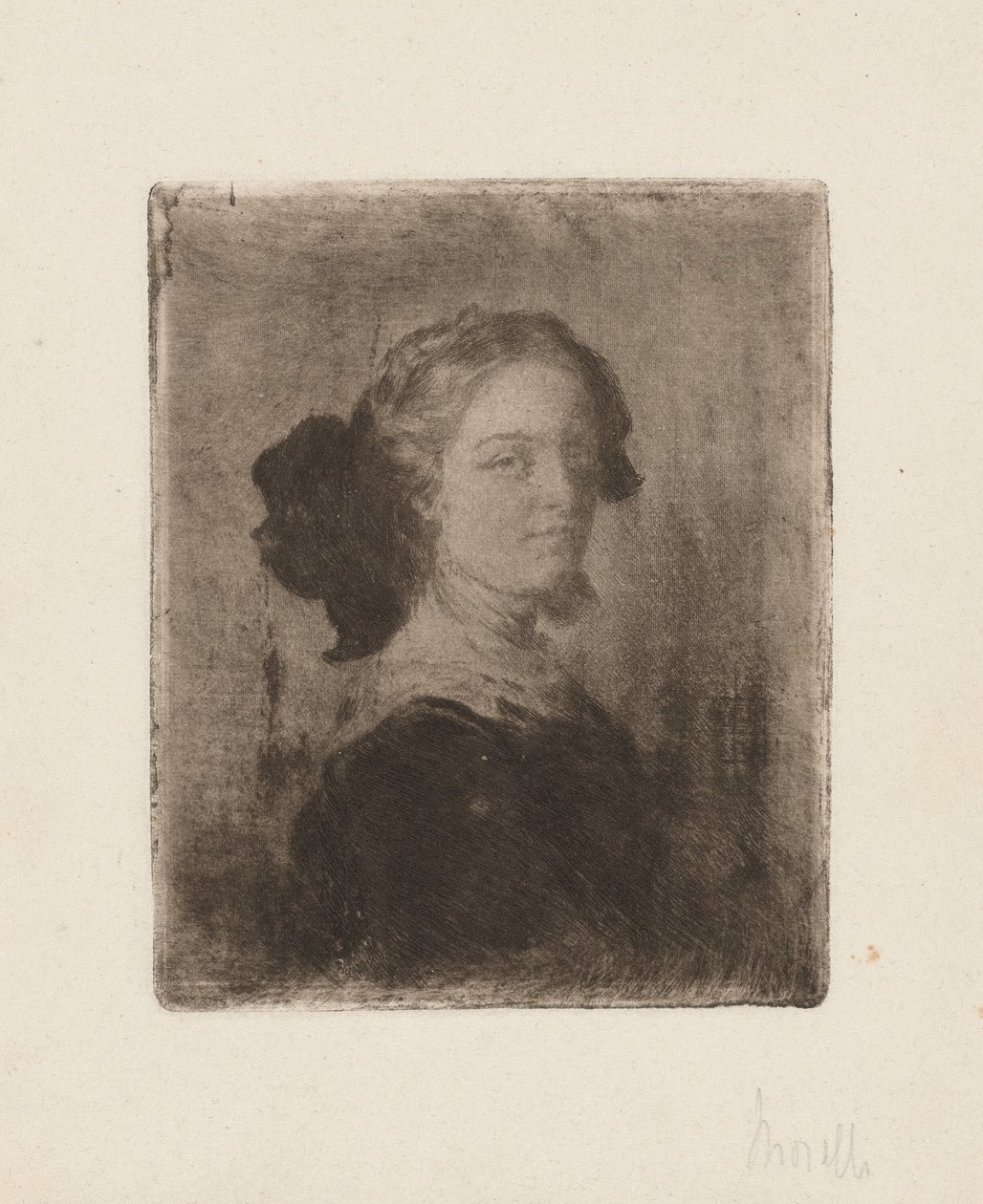 Una giovane donna con un fiocco nei capelli da Domenico Morelli