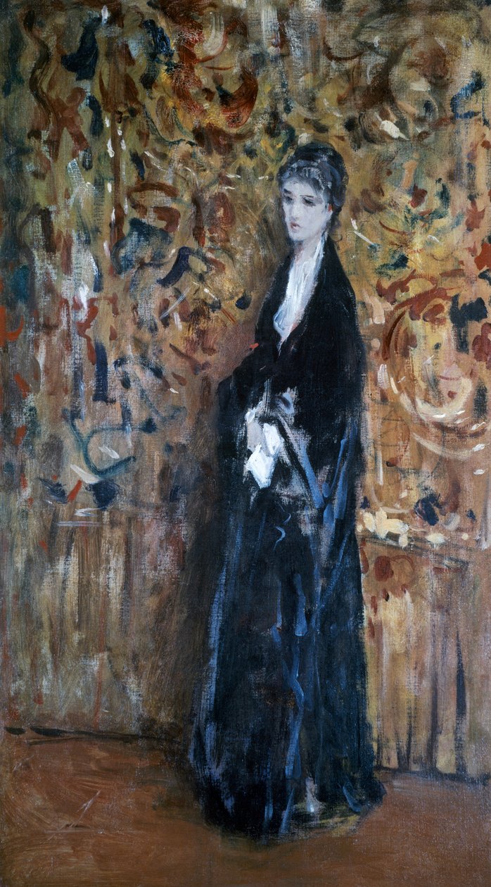 Donna con arabeschi sullo sfondo da Domenico Morelli