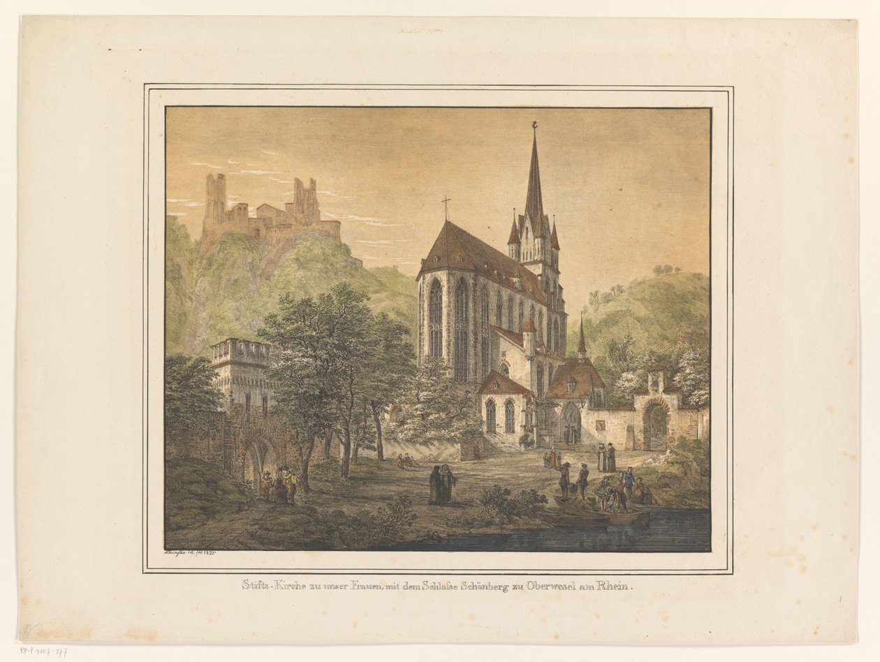 Veduta della chiesa e del castello di Oberwesel da Domenico Quaglio (II)