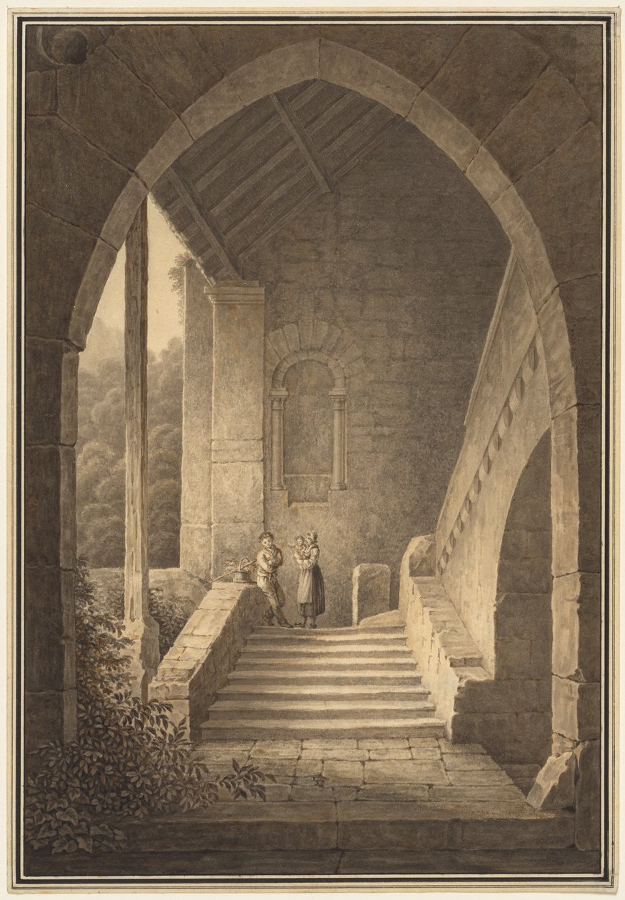 Scala Esterna di una Rovina Gotica da Domenico Quaglio