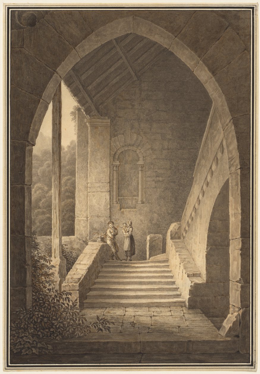 Scala esterna di una rovina gotica, 1830 da Domenico Quaglio