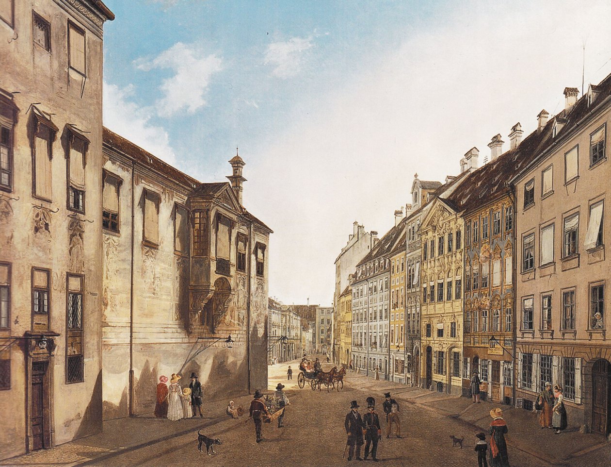 Die Residenzstraße verso Max-Joseph-Platz nel 1826 da Domenico Quaglio the Younger