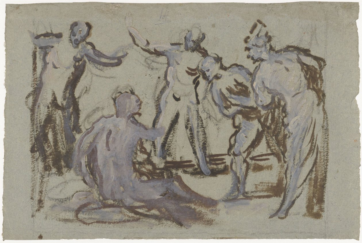 Giobbe sul letamaio, circondato dai suoi amici da Domenico Tintoretto