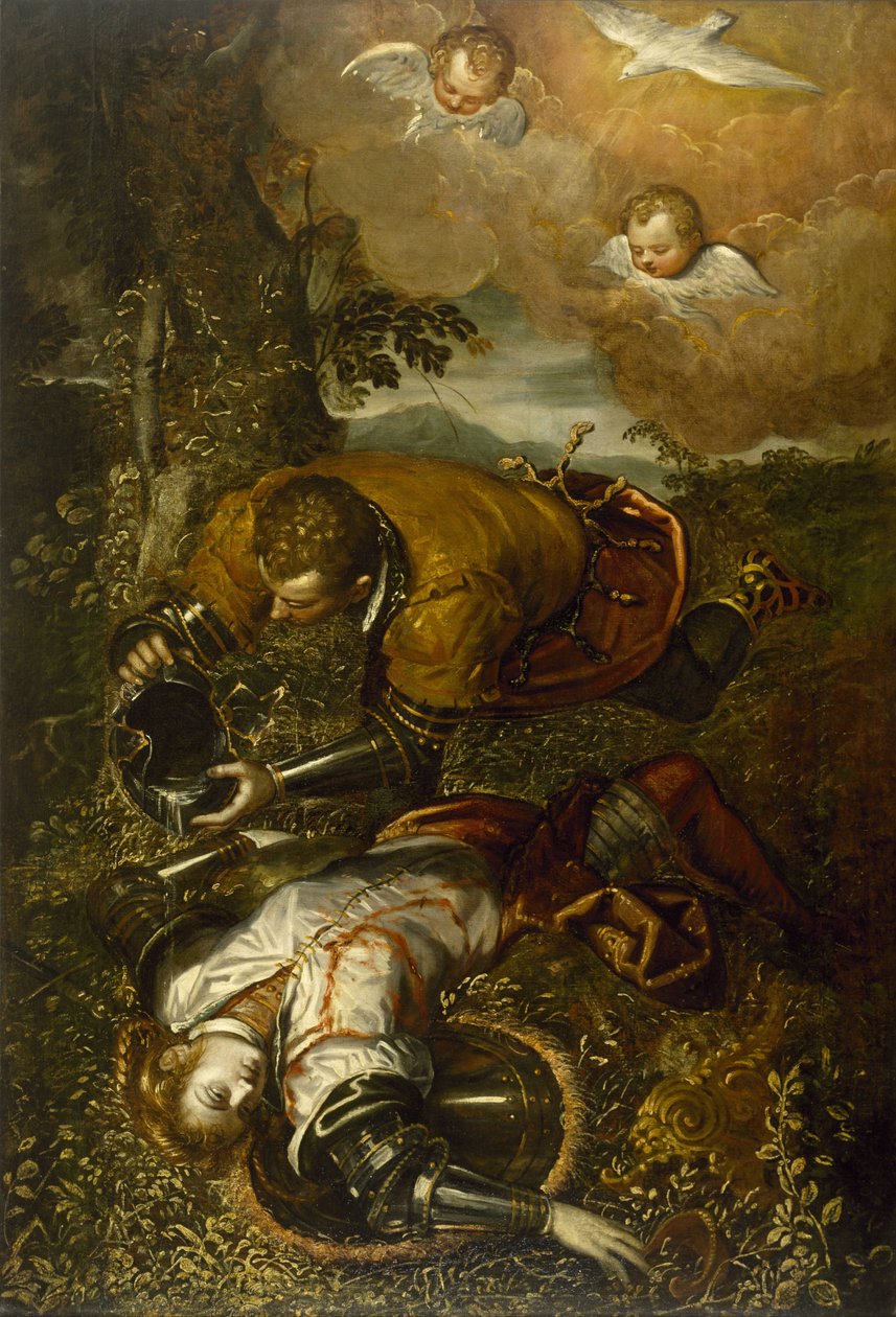 Tancredi che battezza Clorinda da Domenico Tintoretto