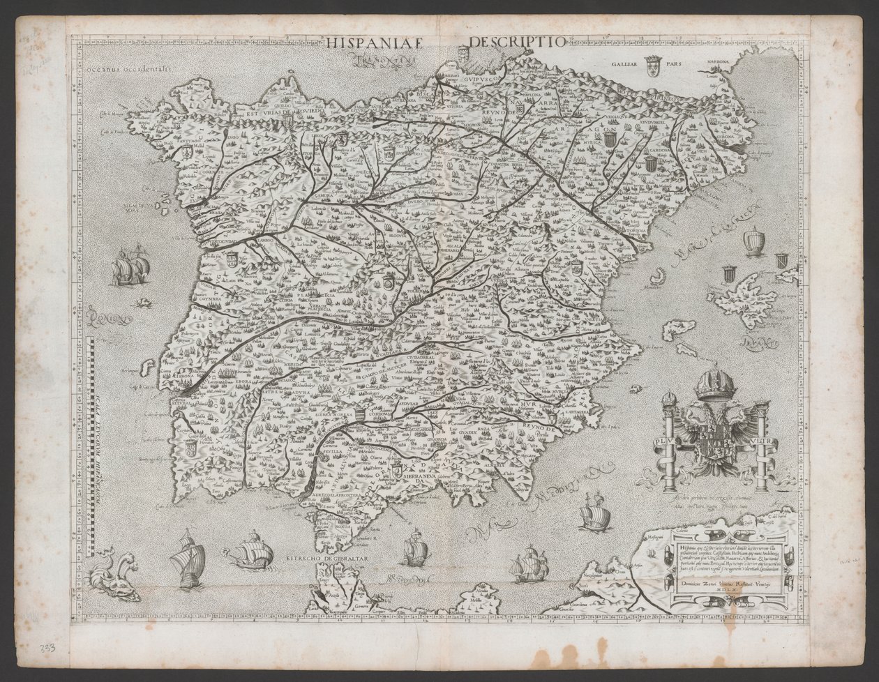 Hispaniae Descriptio de Domenico Zenoi (1560) da Domenico Zenoi