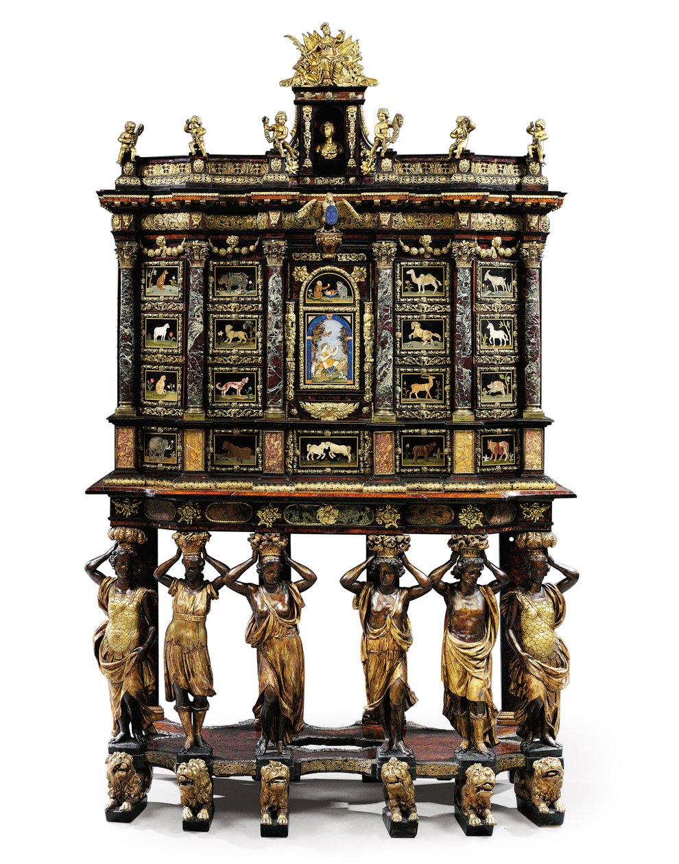 Armadio su supporto di Luigi XIV da Domenico and Gobelins workshop (attr. to) Cucci