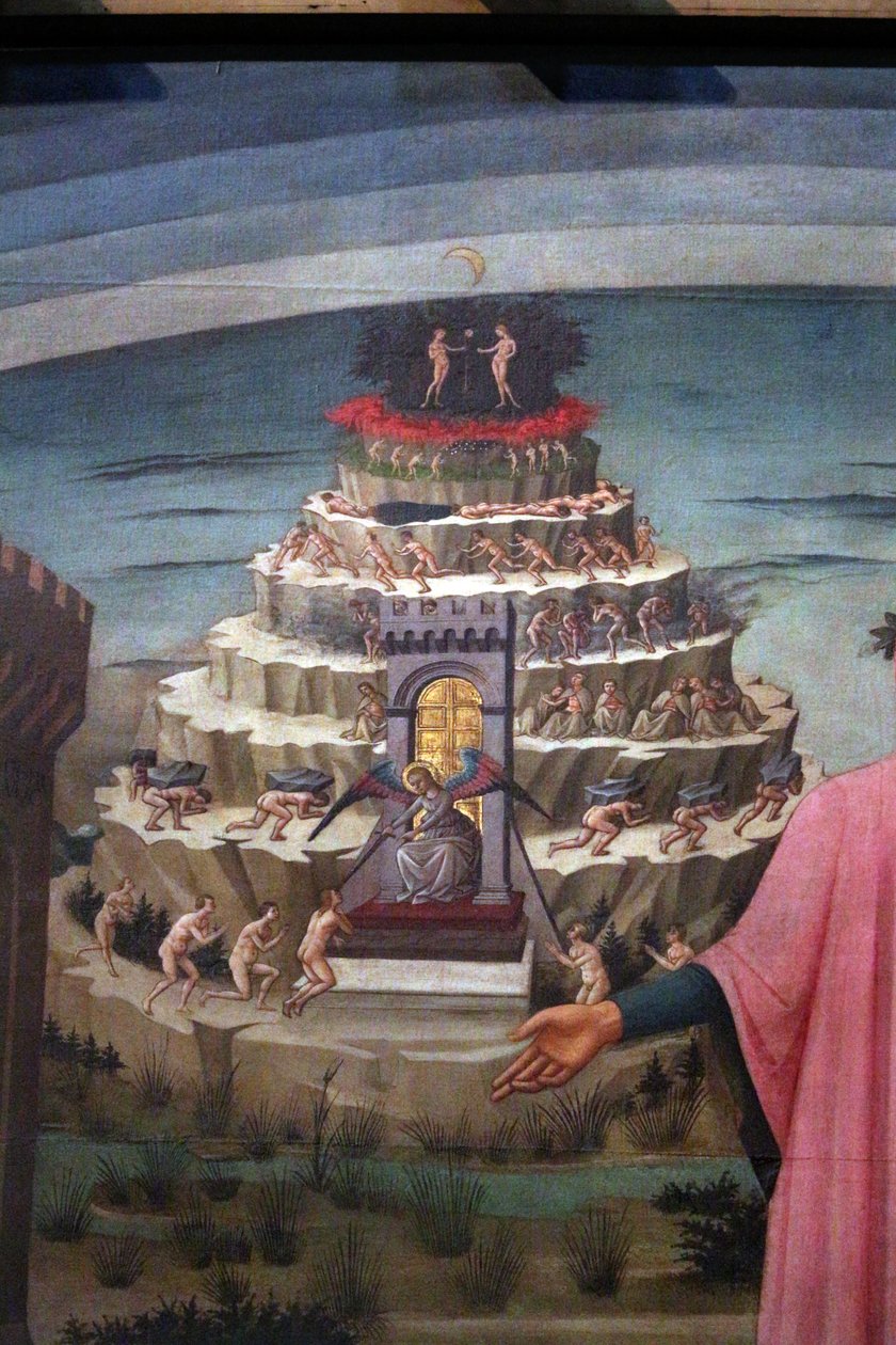 Italiano:  La Divina Commedia di Dante Dante Alighieri con Firenze e i regni della Divina Commedia (Inferno, Purgatorio, Paradiso) da Domenico di Michelino